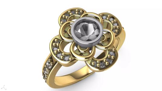 4 petal flower diamond ring stl verified