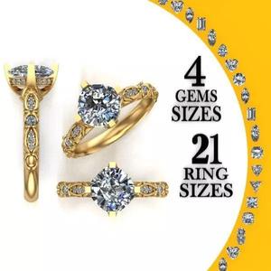 Engagement Ring with flowers from gems