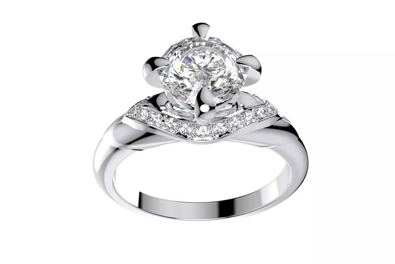 Engagement Ring  STL File Format ready For 3D Printing - CC67