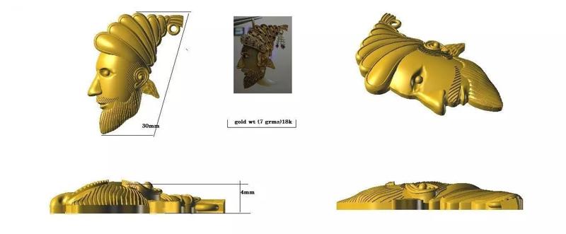 shah jahan face pendant