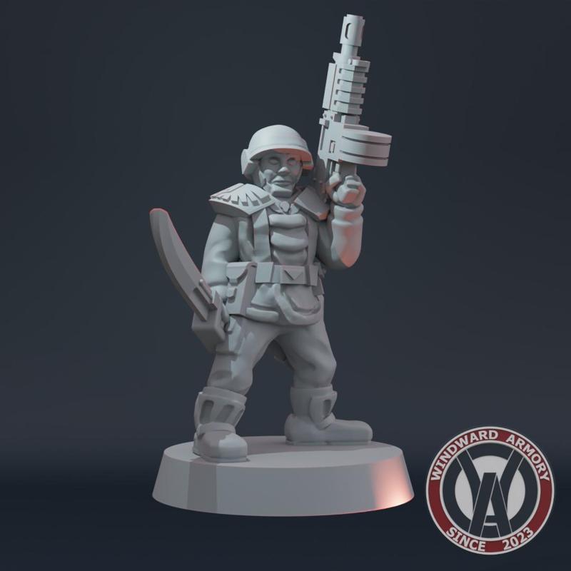 Arcadian Sergeant with Drum Mag Gun