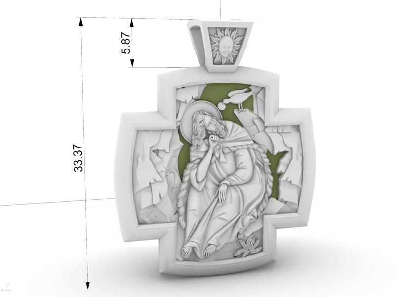 CROSS ANGEL Prophet Elias jewelry 3d model  orthodox