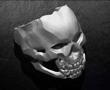 Hammered Skull Ring