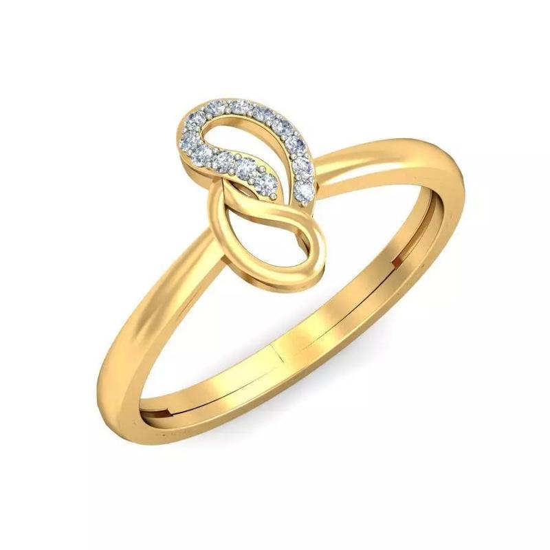 Golden Ring with Diamond Accent