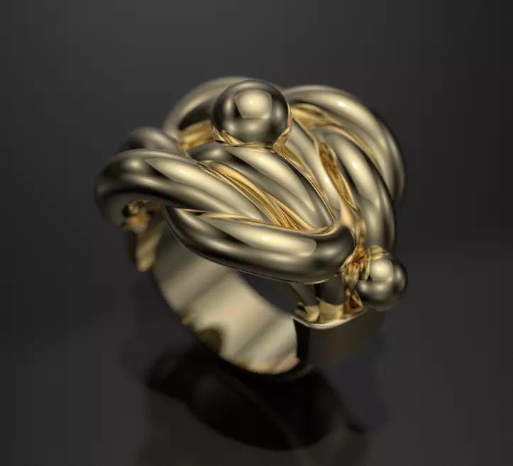 GOLD SILVER KNOT RING