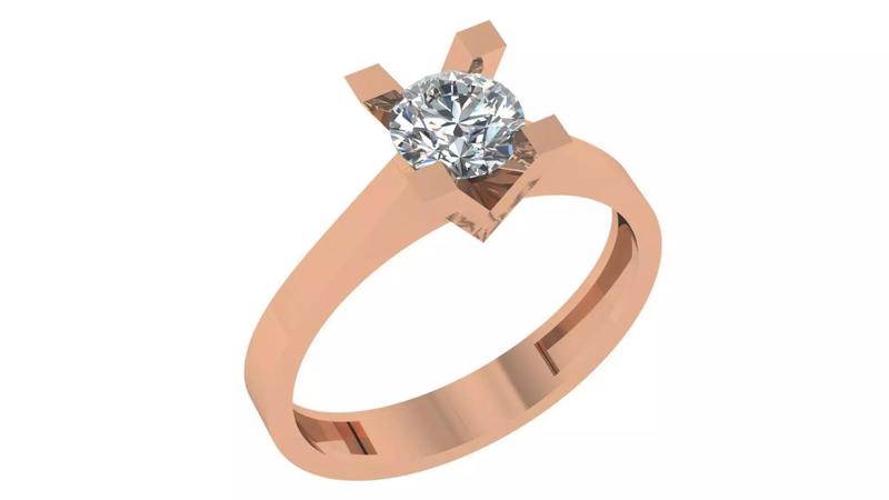 Solitaire Diamond  Ring 3dm stl renders details