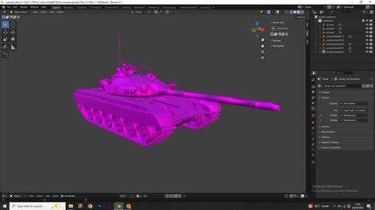 Soviet T-72M Battle Tank 3D