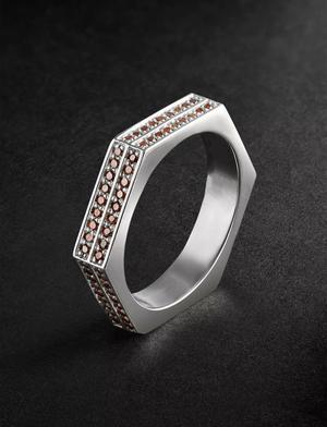 Hexagon Gold Diamond Eternity Ring