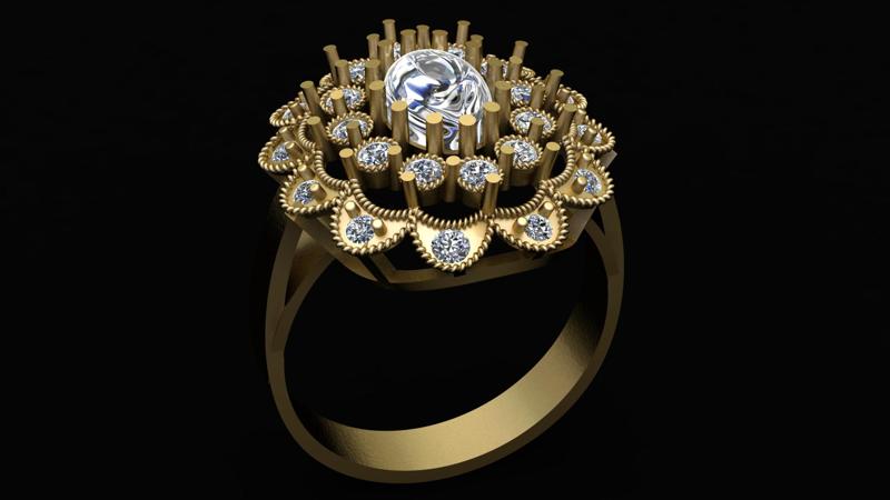 flower style ring 3d printable model