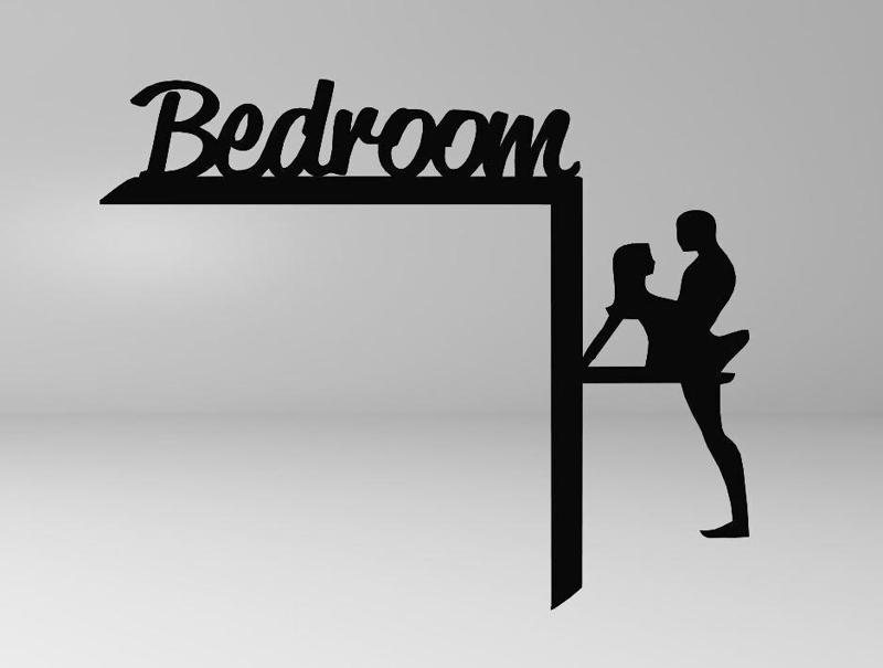 Bedroom Door Corner Design - Romantic Line Art