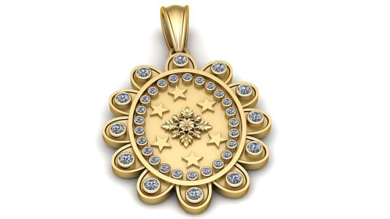 FLOWRAL DESIGN PENDANT 3D PRITNABLE MODEL