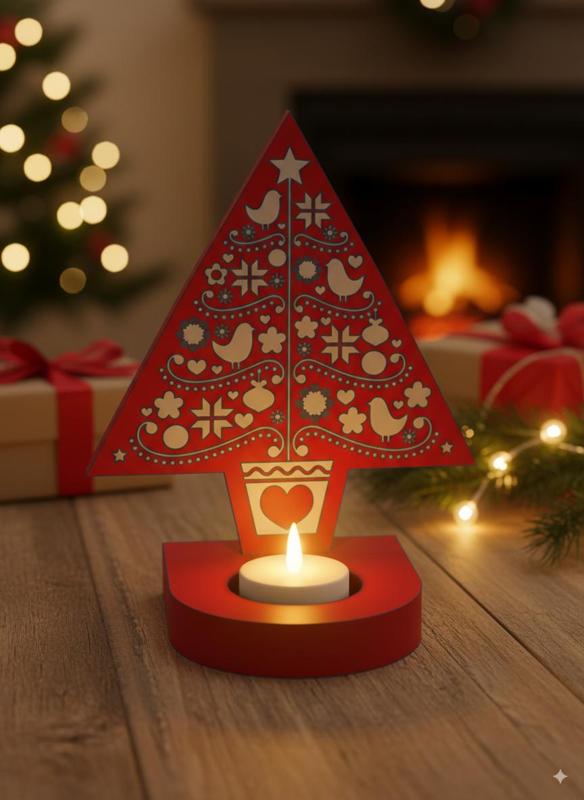 Scandinavian Christmas Tree Tealight Holder