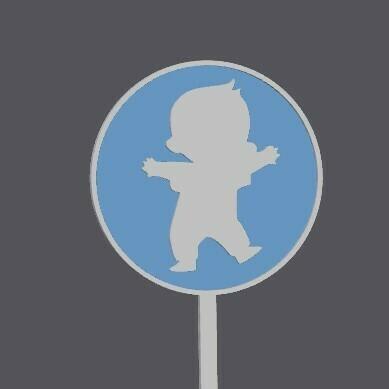 Cupcake Topper - Bossy Baby Boy 4