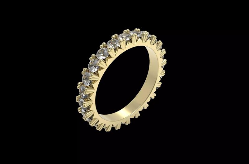 French set Diamond Ring USA 6