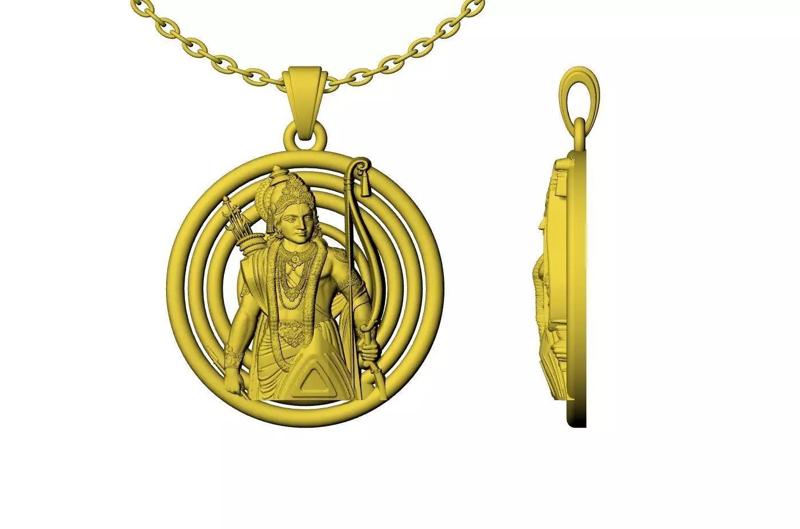 Lord ShriRam Gold Pendant Design
