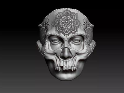 Flower of life Mask ring