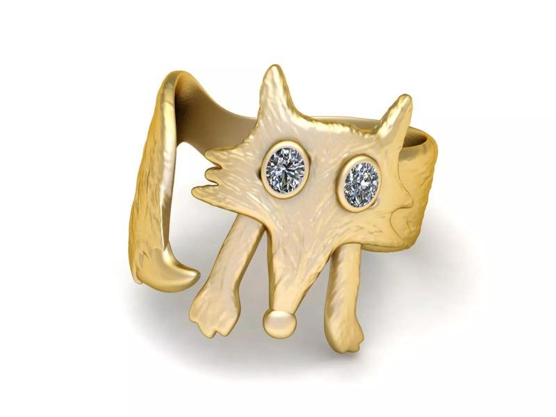 FOX ANIMAL RING 3D PRINTABLE MODEL