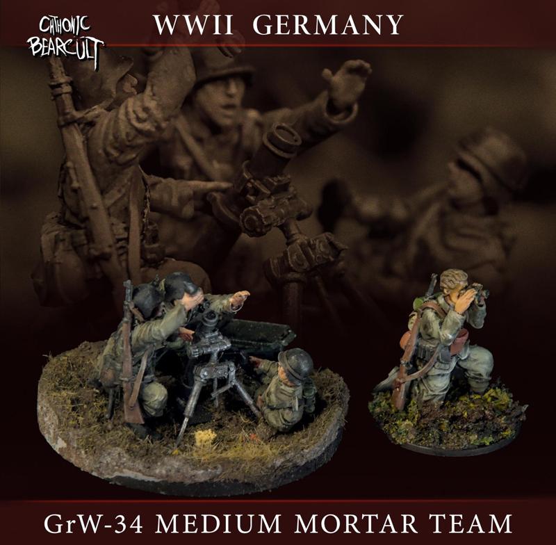 WW2 GER 8 cm GrW 34 Mortar Team 28mm