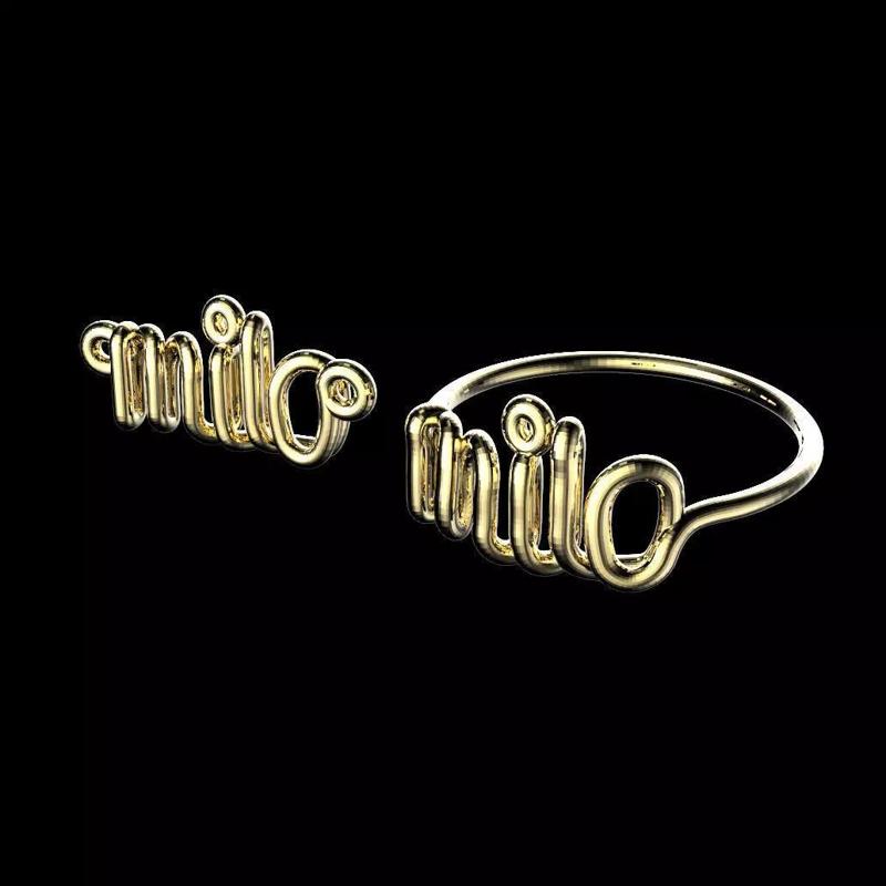 Personalized Wire Name Ring and Necklace