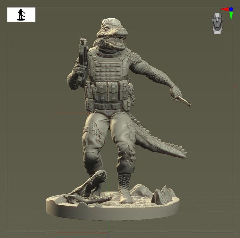 Military crocodile man