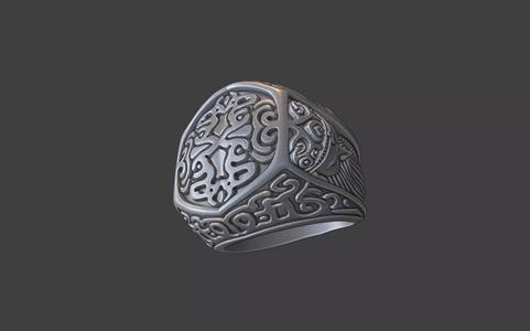 chinese monk budha signet ring