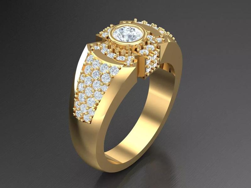 Classic Men Diamond Multi Cluster Ring 1MR47