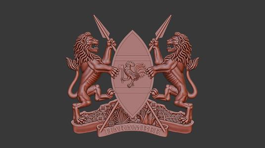 Kenya emblem (coat of arms) 3d relief .stl file