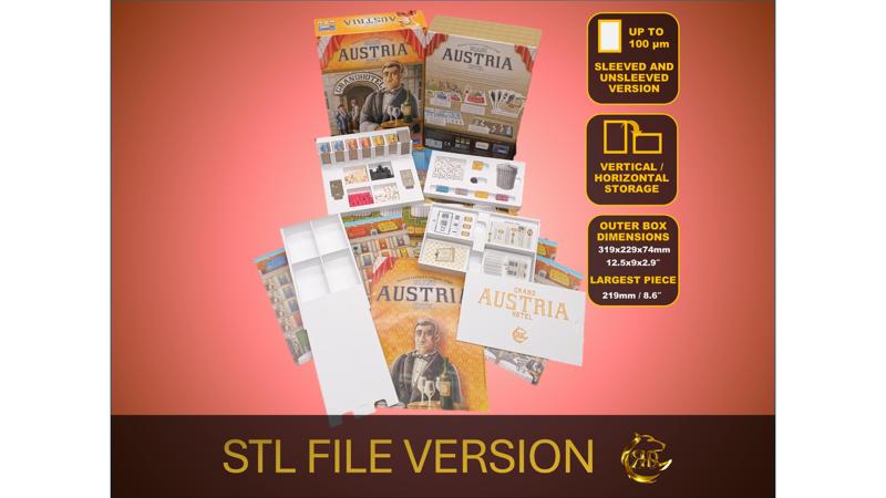 STL FILE for Grand Austria Hotel organizer, Storage insert for Grand Austria Hotel, Tabletop Gaming Insert Accessories, Gift for gamers