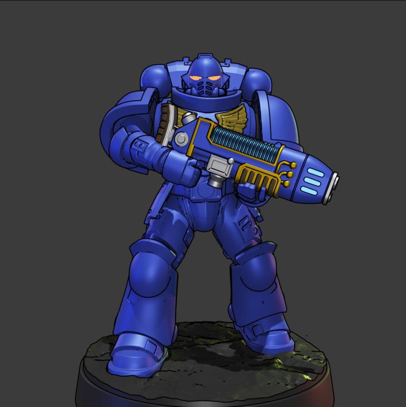 Primaris Marines with Plazma Rifle Adeptus Astartes