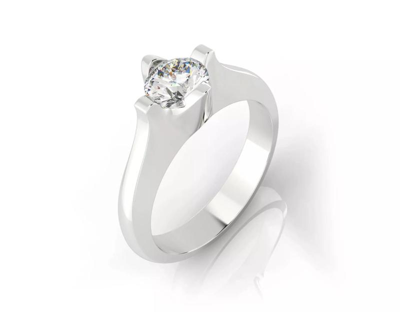 D-1612 solitaire diamond engagement ring