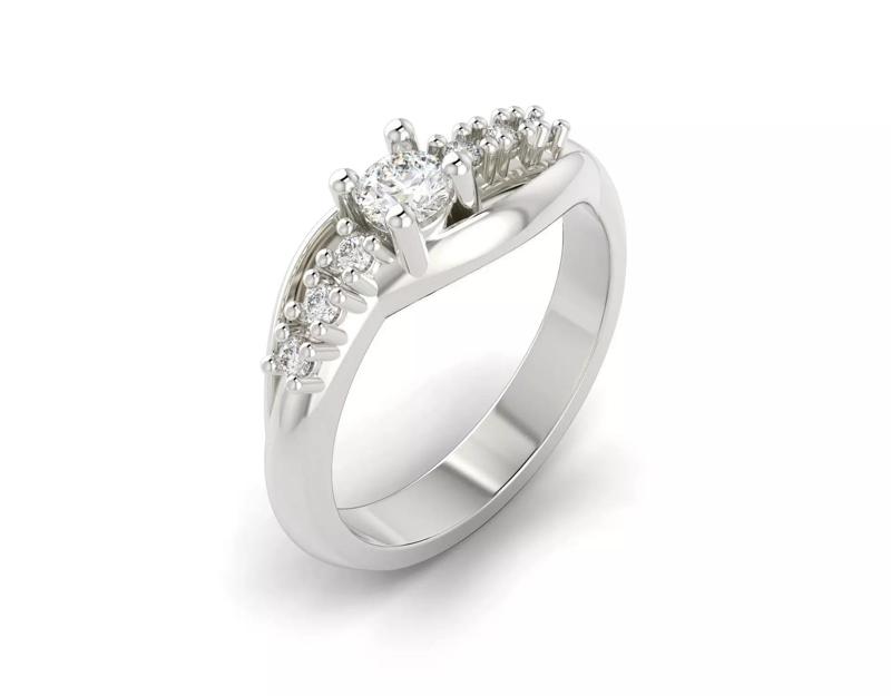 D-1062 diamond engagement ring gold