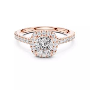 Cushion Cut Halo Diamond Engagement Wedding Ring 3DM STL Video