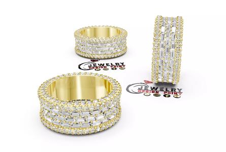 Custom Bling Baguette Eternity Diamond Bend - Eternity Band