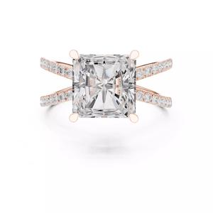 Crossover Radiant Diamond Engagement Wedding Ring 3DM STL Video