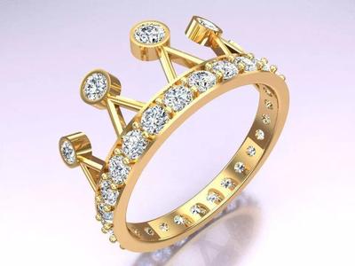 Crown Rings - Queen ring -  Diamond ring - Womens Rings - N2406