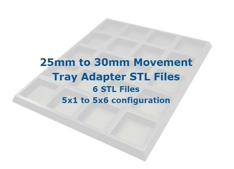 25mm to 30mm Miniature Movement Tray Adapters - Old World & Kings of War Compatible