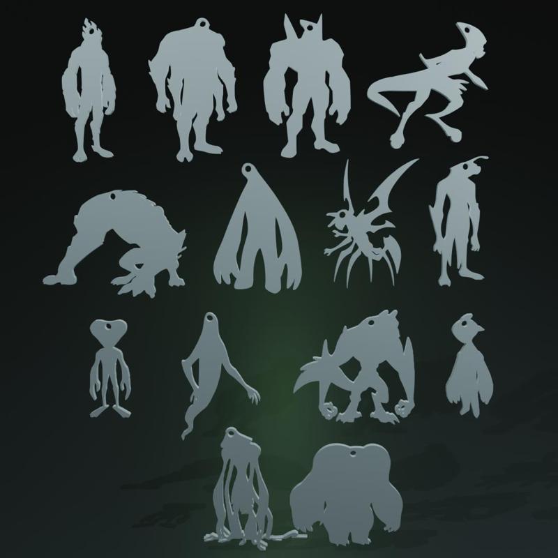 Ben 10 Classic Aliens Keychain complete collection  (14 aliens)