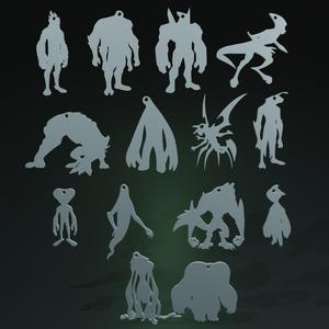 Ben 10 Classic Aliens Keychain complete collection  (14 aliens)
