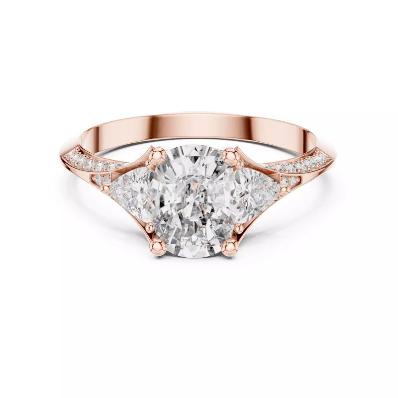 Knife Edge Cushion and Trillion Cut Diamond Ring 3DM STL Video