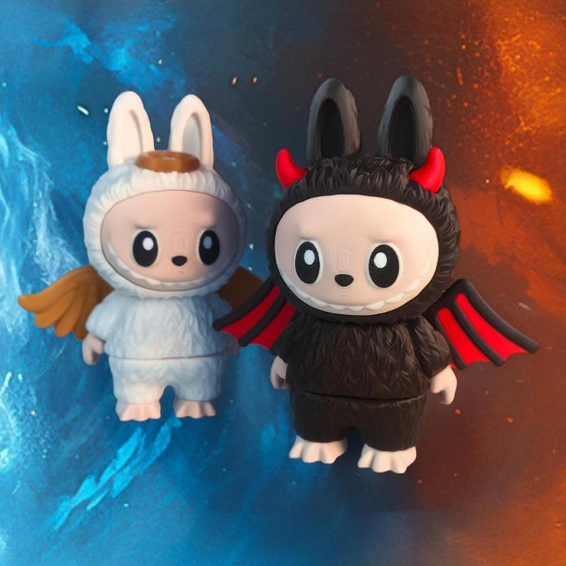 😈🧸😇 Angel vs Devil Labubu 🔥 – Toy, Keychain & Magnet! 📂✨ Print-in-Place & Print-in-Parts ❤️✨