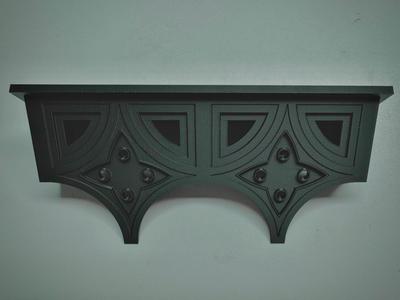 Cathedral-Inspired Tapered Wall Shelf - Double