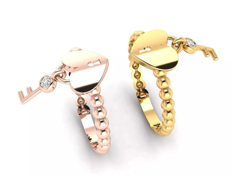 Locked heart ring