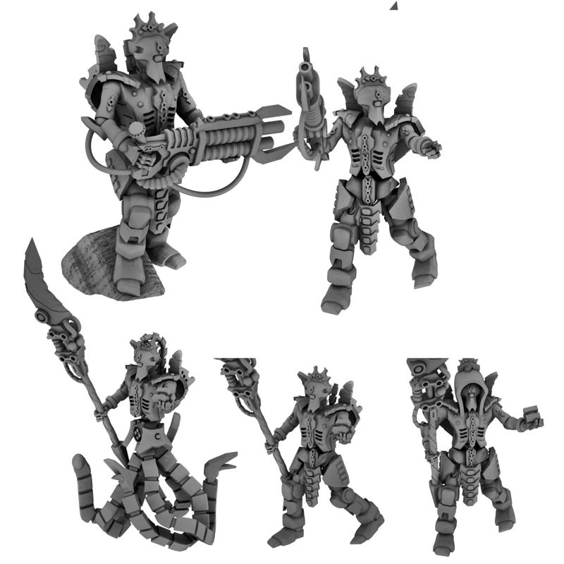 Eternal Dynasty Tomb Guardian Warriors and Leaders (Sci Fi Resin Miniatures)