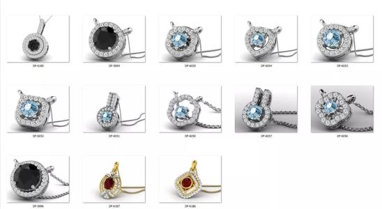 Pendant colour stone  15 cad filespart 02
