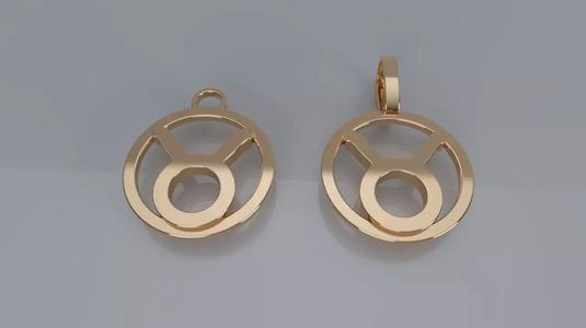 Zodiac Sign Pendant v2 - Plain - Taurus Pendant