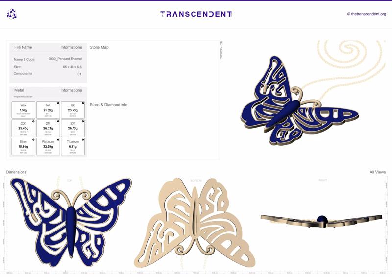 0009-Pendant Mystique Delicate Butterfly