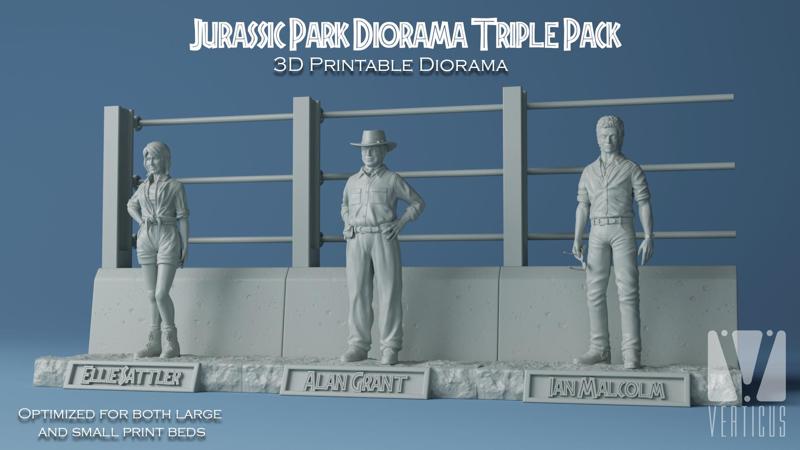 Jurassic Park Diorama Triple Pack