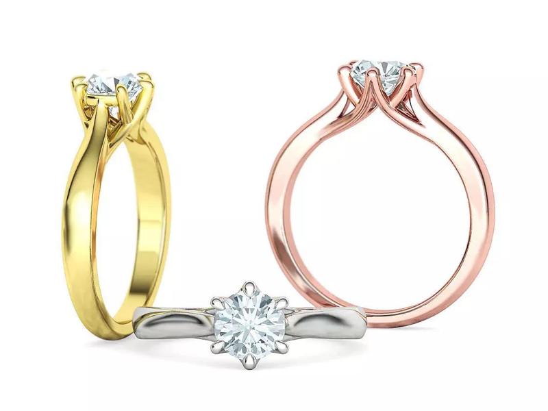 1ct Diamond Trellis Ring 6 claw setting 3D model