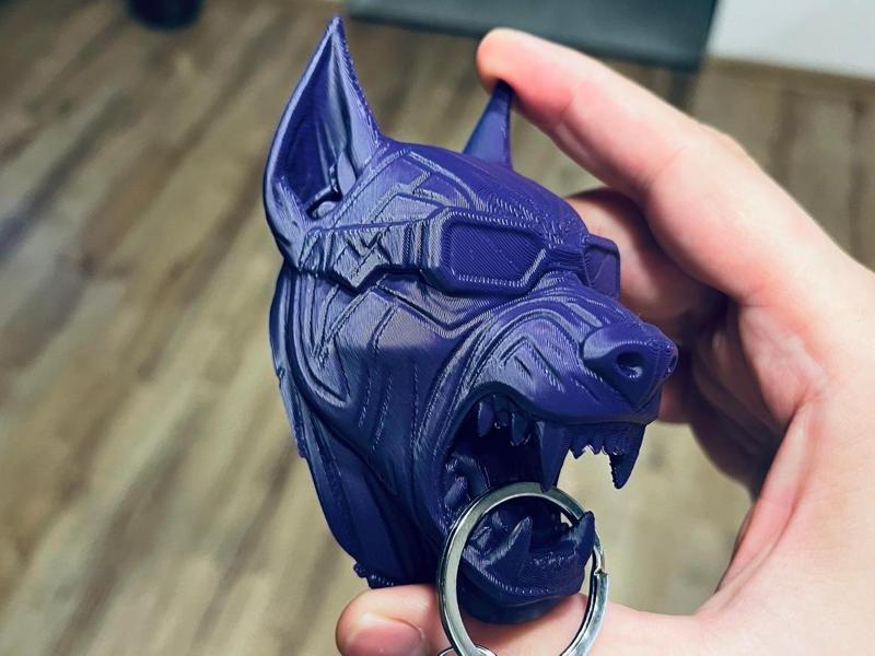 Cyber Dobermann dog wall mounted decor key holder