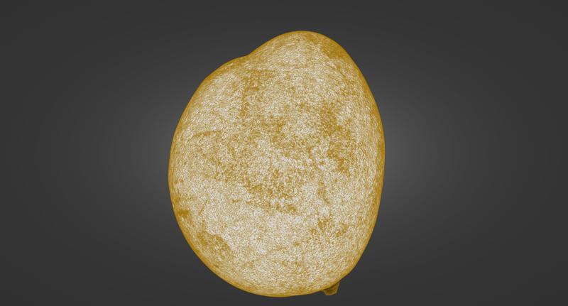 Mango Trio — Whole + Seeded Half + Seedless Half (Laser-Scanned 3D Models, 500k & 1.5M STL/OBJ) - By ScanPantry